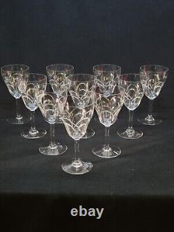 10 Anciens Verres A Eau En Cristal Taillé Art Déco Saint Louis / Baccarat