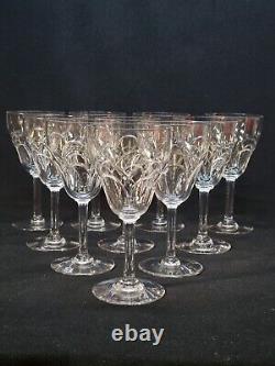 10 Anciens Verres A Eau En Cristal Taillé Art Déco Saint Louis / Baccarat