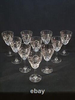 10 Anciens Verres A Eau En Cristal Taillé Art Déco Saint Louis / Baccarat