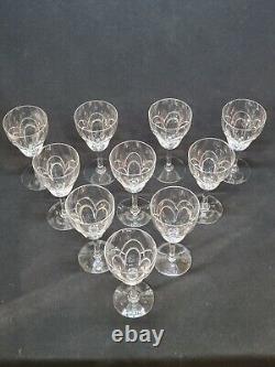 10 Anciens Verres A Eau En Cristal Taillé Art Déco Saint Louis / Baccarat