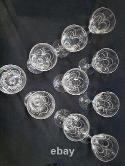 10 Anciens Verres A Eau En Cristal Taillé Art Déco Saint Louis / Baccarat