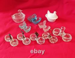 10 Petits Salerons / Salières Cristal Verre Baccarat Portieux Meseinthal Anciens