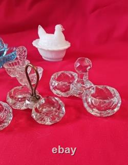 10 Petits Salerons / Salières Cristal Verre Baccarat Portieux Meseinthal Anciens