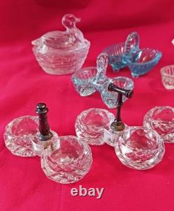 10 Petits Salerons / Salières Cristal Verre Baccarat Portieux Meseinthal Anciens