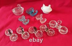 10 Petits Salerons / Salières Cristal Verre Baccarat Portieux Meseinthal Anciens