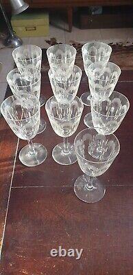 10 Verres A Vin Cristal Glasses Old Baccarat Anciens Ciseles Art Deco 1930