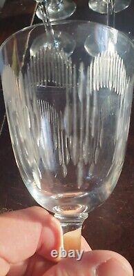 10 Verres A Vin Cristal Glasses Old Baccarat Anciens Ciseles Art Deco 1930
