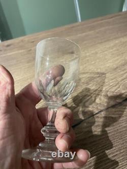 10 anciens verres à vin blanc madère en cristal de Baccarat taillé modèle Chauny