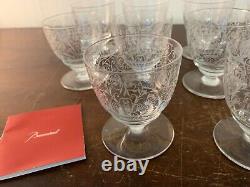 10 verres à vin blanc gravé ancien en cristal de Baccarat (prix à la pièce)