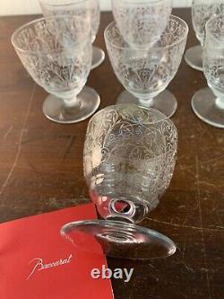 10 verres à vin blanc gravé ancien en cristal de Baccarat (prix à la pièce)