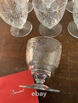 10 verres à vin blanc gravé ancien en cristal de Baccarat (prix à la pièce)