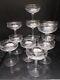 11 COUPES A CHAMPAGNE en CRISTAL Gravé Ancien H 12.5 cm