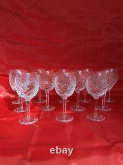 12 Grand Verre À Vin Cristal Ciselé Ancien