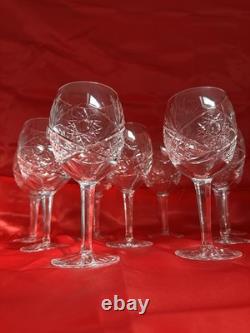 12 Grand Verre À Vin Cristal Ciselé Ancien