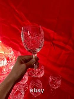 12 Grand Verre À Vin Cristal Ciselé Ancien