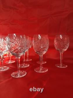 12 Grand Verre À Vin Cristal Ciselé Ancien