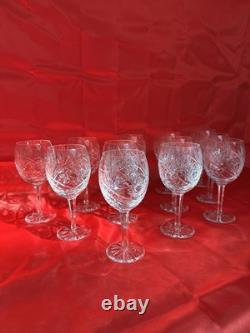 12 Grand Verre À Vin Cristal Ciselé Ancien
