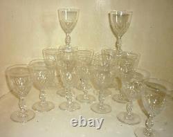 17 verres ancien Cristal BACCARAT circa 1900 taille Chauny