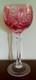 1 ANCIEN VERRE A VIN DU RHIN CRISTAL DOUBLE Rose-Framboise ht 19,5 cm