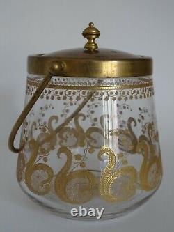 1 Ancien Pot A Biscuits En Cristal De St Louis Modele Liberty Gold 1900