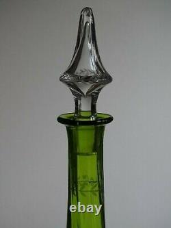 1 Ancien Service A Liqueur Cristal St Louis Couleur Vert Art Nouveau