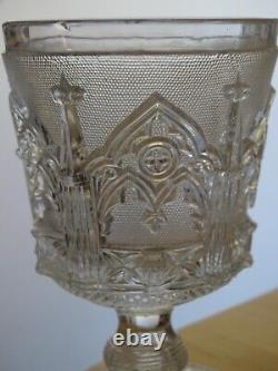 1 Ancien Verre A Eau Cristal Mouler Sablee Gothique 1840 St Louis Charles X