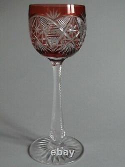 1 Ancien Verre A Vin Du Rhin Roemer Cristal Baccarat Modele Fantaisie Orange