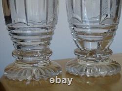 1 Ancienne Paire De Flacons 19 Eme Cristal Tailler Voneche Liege St Louis