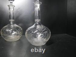 1 ancienne carafe en cristal gravé Baccarat modèles Mimosa