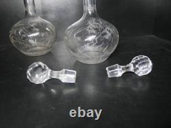 1 ancienne carafe en cristal gravé Baccarat modèles Mimosa