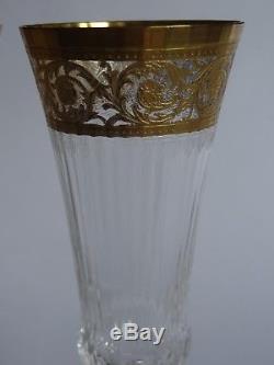 2 ANCIENNES FLUTES A CHAMPAGNE EN CRISTAL DE SAINT LOUIS MODELE THISTLE GOLD n°2