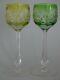 2 ANCIENS VERRES A VIN DE COULEUR ROEMER CRISTAL DOUBLER COLORER 20 cm