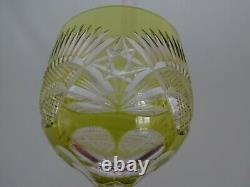 2 ANCIENS VERRES A VIN DE COULEUR ROEMER CRISTAL DOUBLER COLORER 20 cm