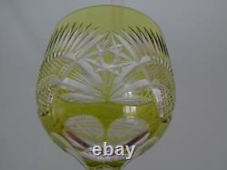2 ANCIENS VERRES A VIN DE COULEUR ROEMER CRISTAL DOUBLER COLORER 20 cm