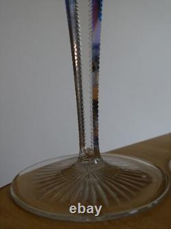 2 ANCIENS VERRES A VIN DU RHIN ROEMER CRISTAL DOUBLER COLORER AMETHYSTE ht 19,5