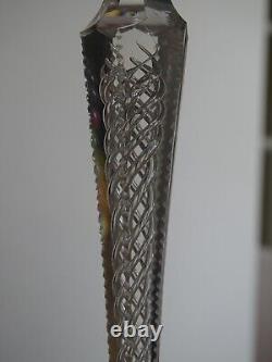 2 ANCIENS VERRES A VIN DU RHIN ROEMER CRISTAL DOUBLER COLORER ht 19,5 cm