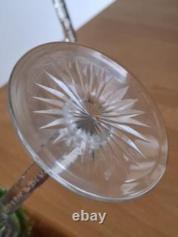 2 ANCIENS VERRES A VIN ROEMER CRISTAL DOUBLER COLORER VIOLET ET VERT 18 cm