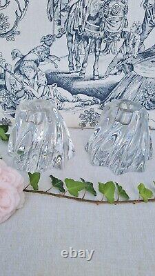 2 Anciens Bougeoirs Cristal Baccarat Annees 60