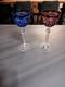 2 Anciens Verres A Vin Roemer Cristal Double Colore
