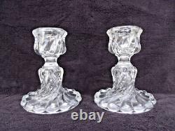 2 Bougeoir Pied de Photophore girandoles cristal baccarat bambou Ancien