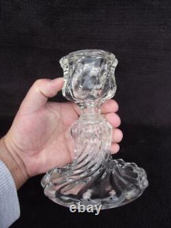 2 Bougeoir Pied de Photophore girandoles cristal baccarat bambou Ancien