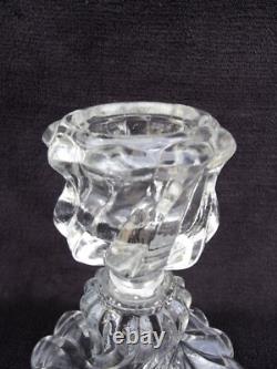 2 Bougeoir Pied de Photophore girandoles cristal baccarat bambou Ancien