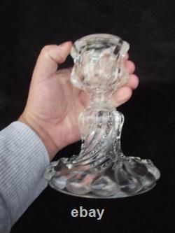 2 Bougeoir Pied de Photophore girandoles cristal baccarat bambou Ancien