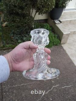 2 Bougeoir Pied de Photophore girandoles cristal baccarat bambou Ancien