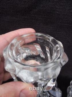 2 Bougeoir Pied de Photophore girandoles cristal baccarat bambou Ancien