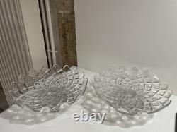 2 Coupes Compotiers En Cristal Style Baccarat Modèle Diamants Collection Ancien
