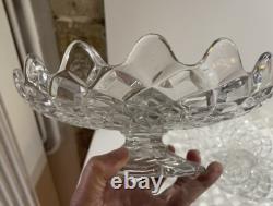 2 Coupes Compotiers En Cristal Style Baccarat Modèle Diamants Collection Ancien