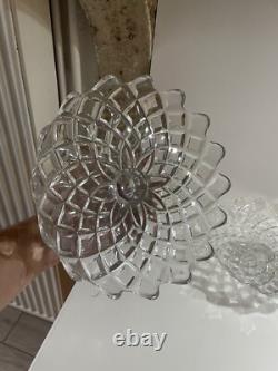 2 Coupes Compotiers En Cristal Style Baccarat Modèle Diamants Collection Ancien