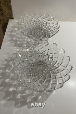 2 Coupes Compotiers En Cristal Style Baccarat Modèle Diamants Collection Ancien