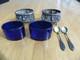2 Salieres Anciennes Cristal Baccarat + Montures + Cuilleres Argent Minerve